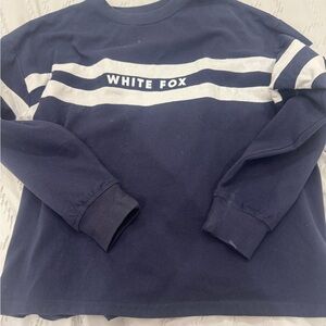 White Fox Navy Blue Long Sleeve Sweatshirt White Stripe